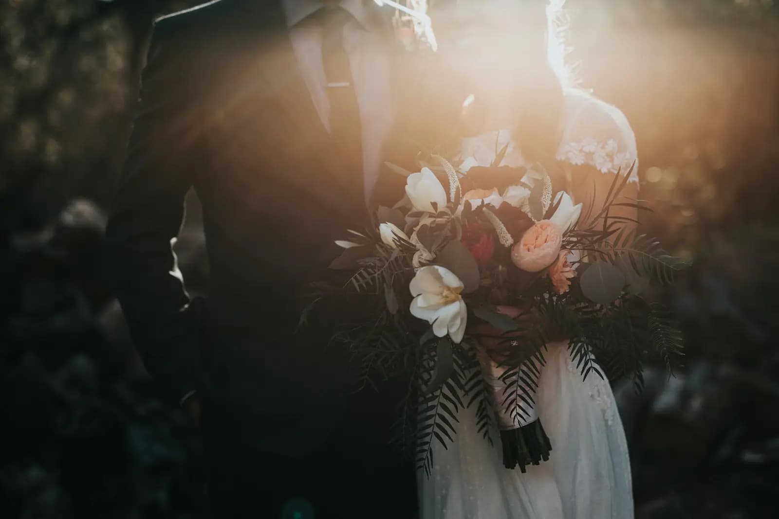 Couple portrait in warm evening light